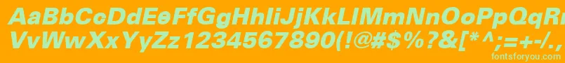 UniversceBlackoblique Font – Green Fonts on Orange Background