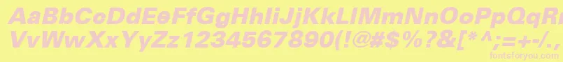 UniversceBlackoblique Font – Pink Fonts on Yellow Background