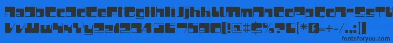 フォントPiquanceRegular – 黒い文字の青い背景