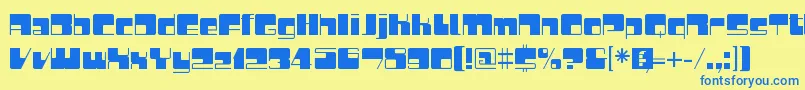 PiquanceRegular Font – Blue Fonts on Yellow Background