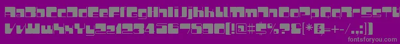 フォントPiquanceRegular – 紫の背景に灰色の文字