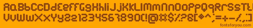 Emulator-Schriftart – Braune Schriften auf orangefarbenem Hintergrund