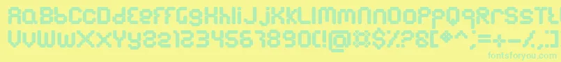 Emulator Font – Green Fonts on Yellow Background
