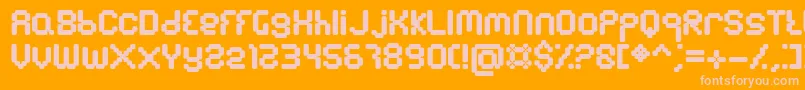 Emulator Font – Pink Fonts on Orange Background