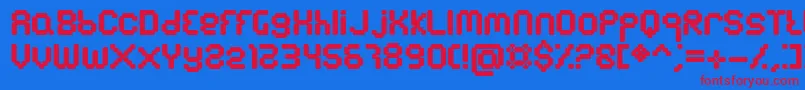 Emulator-Schriftart – Rote Schriften auf blauem Hintergrund