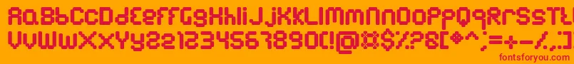 Emulator Font – Red Fonts on Orange Background