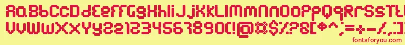 Emulator Font – Red Fonts on Yellow Background