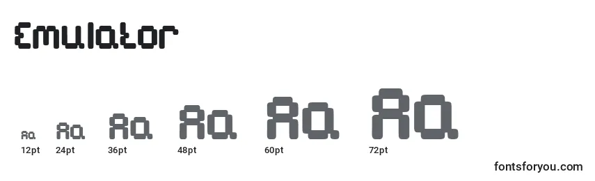 Размеры шрифта Emulator