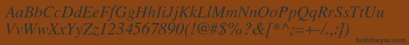 LatinskijcItalic Font – Black Fonts on Brown Background