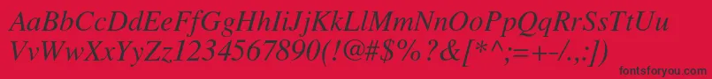 LatinskijcItalic Font – Black Fonts on Red Background
