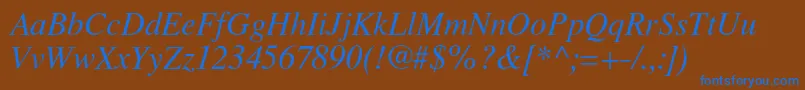 LatinskijcItalic Font – Blue Fonts on Brown Background