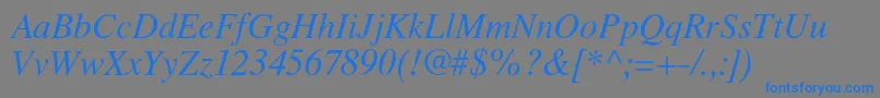 LatinskijcItalic Font – Blue Fonts on Gray Background