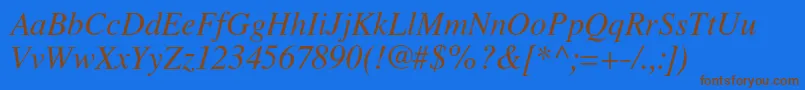 LatinskijcItalic Font – Brown Fonts on Blue Background