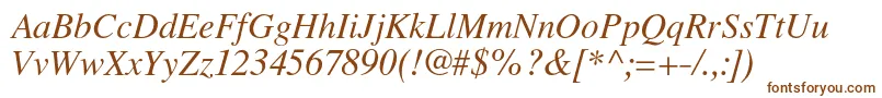 LatinskijcItalic Font – Brown Fonts on White Background