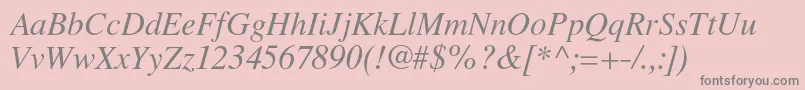 LatinskijcItalic Font – Gray Fonts on Pink Background