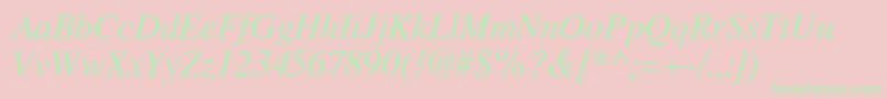 LatinskijcItalic Font – Green Fonts on Pink Background