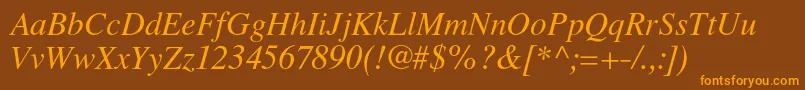 LatinskijcItalic Font – Orange Fonts on Brown Background