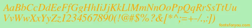 LatinskijcItalic Font – Orange Fonts on Green Background