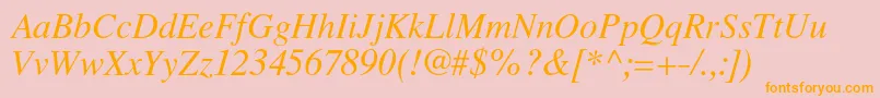 LatinskijcItalic Font – Orange Fonts on Pink Background