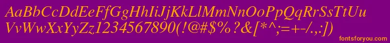 LatinskijcItalic Font – Orange Fonts on Purple Background