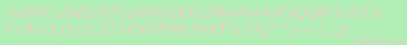 LatinskijcItalic Font – Pink Fonts on Green Background