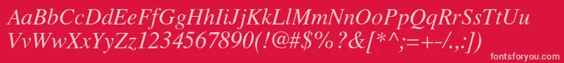 LatinskijcItalic Font – Pink Fonts on Red Background