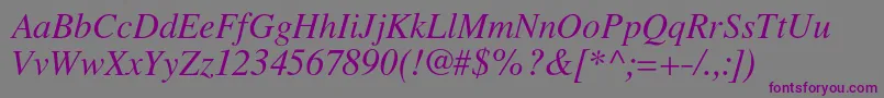 LatinskijcItalic Font – Purple Fonts on Gray Background