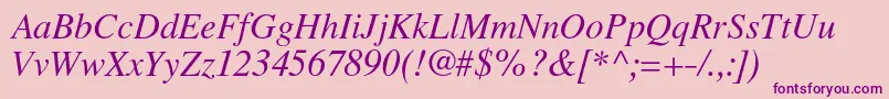 LatinskijcItalic Font – Purple Fonts on Pink Background