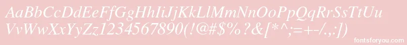 LatinskijcItalic Font – White Fonts on Pink Background