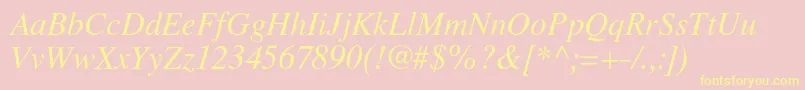 LatinskijcItalic Font – Yellow Fonts on Pink Background