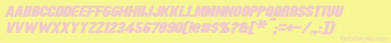 BlitzwingExpandedBoldItalic Font – Pink Fonts on Yellow Background