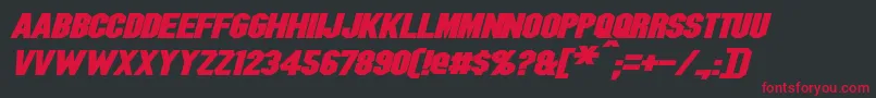 BlitzwingExpandedBoldItalic Font – Red Fonts on Black Background