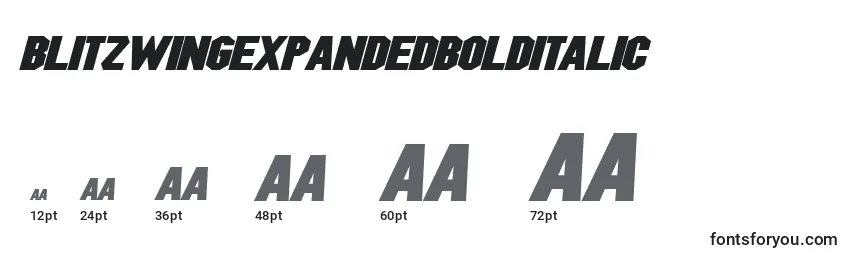 BlitzwingExpandedBoldItalic Font Sizes
