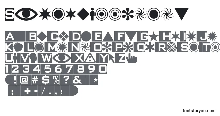 Schriftart Swishbuttonsnf – Alphabet, Zahlen, spezielle Symbole