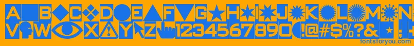 Swishbuttonsnf Font – Blue Fonts on Orange Background