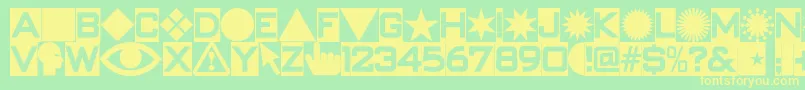 Czcionka Swishbuttonsnf – żółte czcionki na zielonym tle