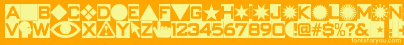 Swishbuttonsnf Font – Yellow Fonts on Orange Background