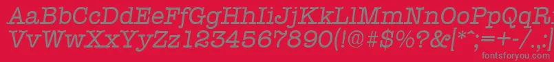 fuente TypewriterSerialRegularitalicDb – Fuentes Grises Sobre Fondo Rojo