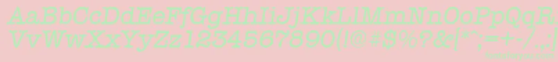 TypewriterSerialRegularitalicDb Font – Green Fonts on Pink Background