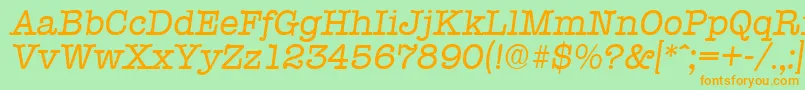 fuente TypewriterSerialRegularitalicDb – Fuentes Naranjas Sobre Fondo Verde