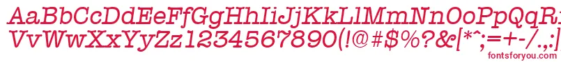 Шрифт TypewriterSerialRegularitalicDb – красные шрифты на белом фоне