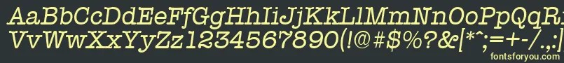 Шрифт TypewriterSerialRegularitalicDb – жёлтые шрифты на чёрном фоне