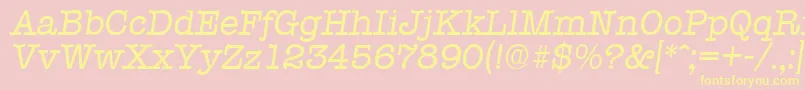 Weitere Informationen zur TypewriterSerialRegularitalicDb-Schriftart TypewriterSerialRegularitalicDb-Schriftart – Gelbe Schriften auf rosa Hintergrund