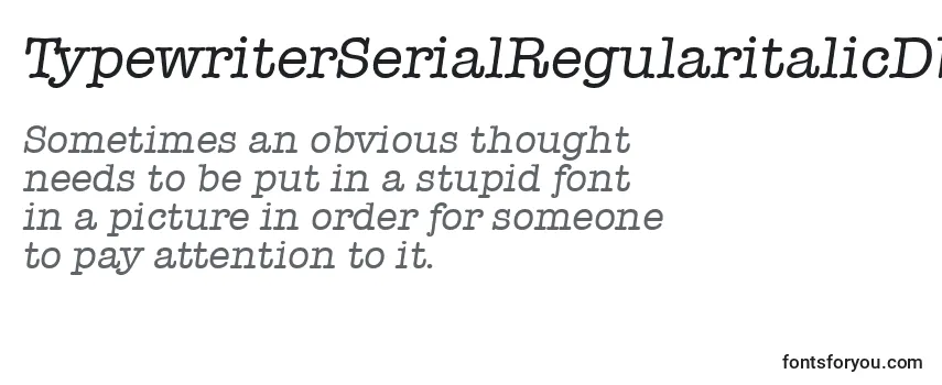 TypewriterSerialRegularitalicDb フォントのレビュー