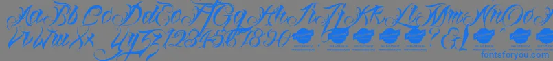 Шрифт Linascriptdemo – синие шрифты на сером фоне
