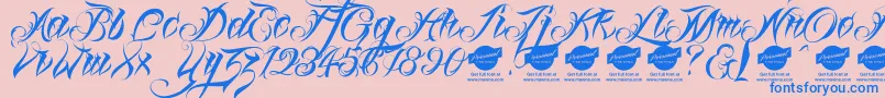 Linascriptdemo Font – Blue Fonts on Pink Background