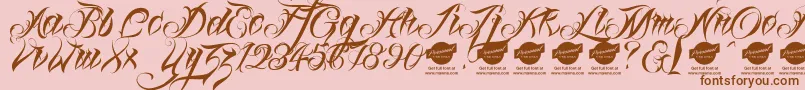 Шрифт Linascriptdemo – коричневые шрифты на розовом фоне