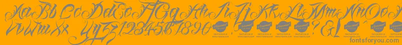 フォントLinascriptdemo – オレンジの背景に灰色の文字