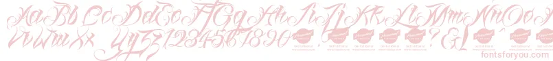 Шрифт Linascriptdemo – розовые шрифты на белом фоне