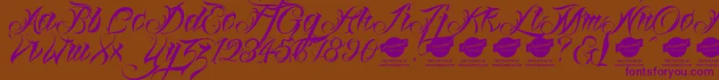 Шрифт Linascriptdemo – фиолетовые шрифты на коричневом фоне